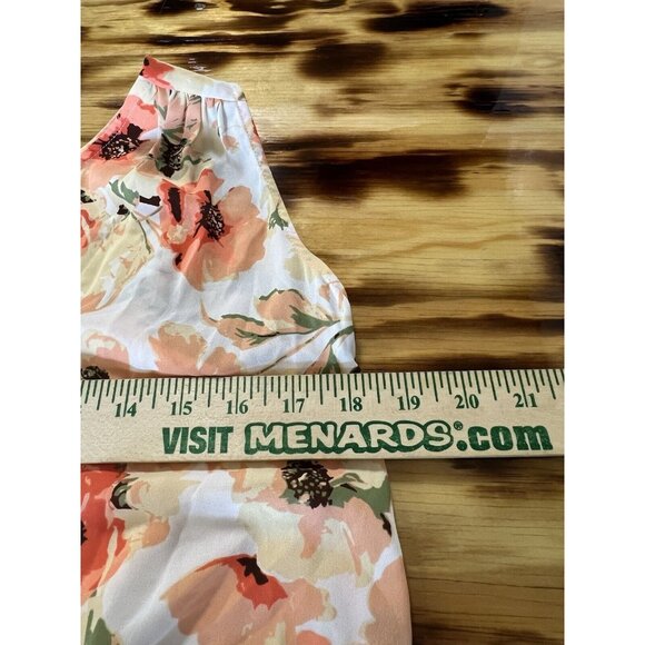 Beacon Apparel Women Size Small V Neck Sleeveless Blouse Floral Colorful Cottage - Picture 4 of 8
